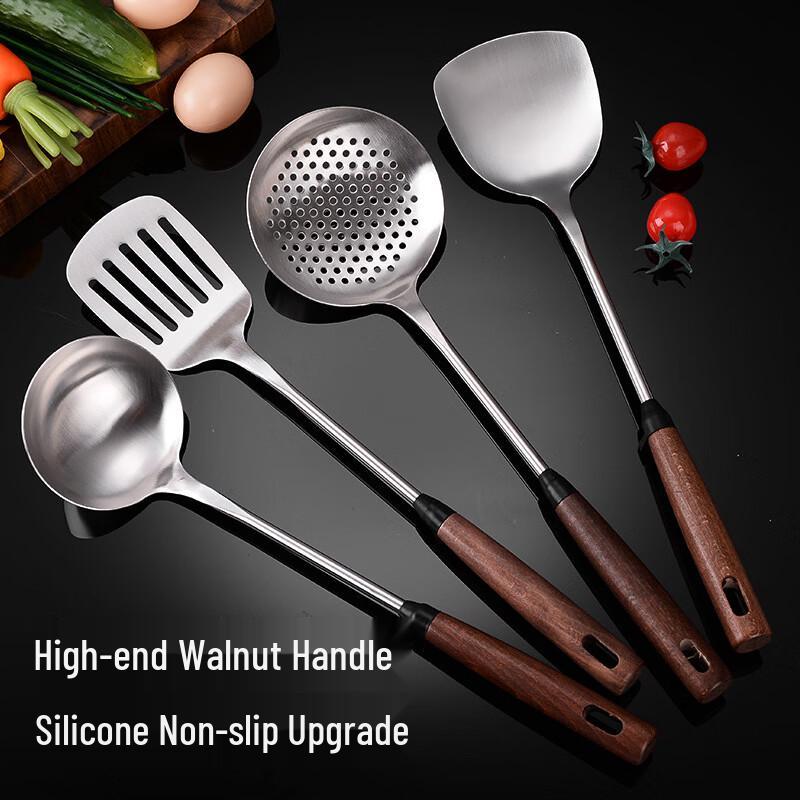 Jing Zhifeng Stainless Steel Kitchen Utensils with Walnut Handles