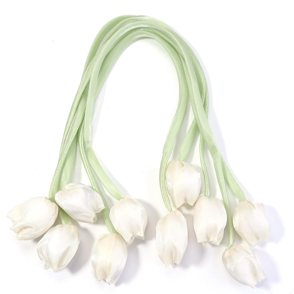 5Pcs/Lot Colorful Tulip Bow Flower Patches, Handmade 3D Fabric Appliques for Pillows Bags DIY Craft Home Decoration Accessories