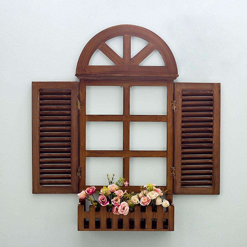 Vintage Rustic Style Window Frames Farmhouse Wall Decoration Hanging Window Frame Home Decor Corridor Living Room Bedroom Art Ornament Picture Frames