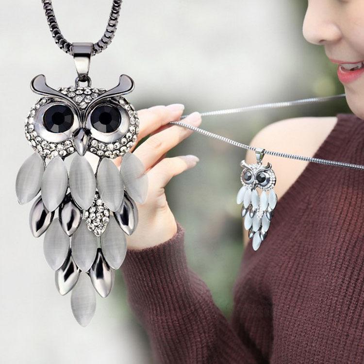 

117-4 Owl Sweater Chain Women S European And American Necklace Pendant 1669