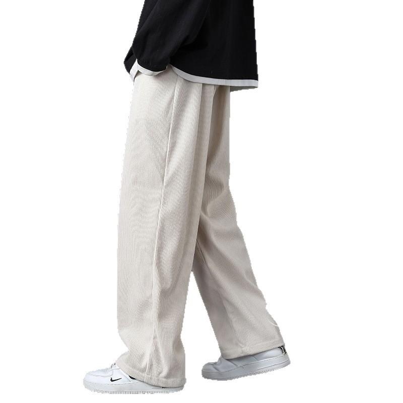 Winter New Men's Pants Casual Pants Loose Straight Corduroy Velvet Warm Wide-leg Sports Trousers