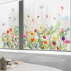 Cartoon Plants Wall Sticker Waterproof Flower Grass & Butterfly Decals Vinyl Art Decoration Removable Background Stickers for Living Room Girls