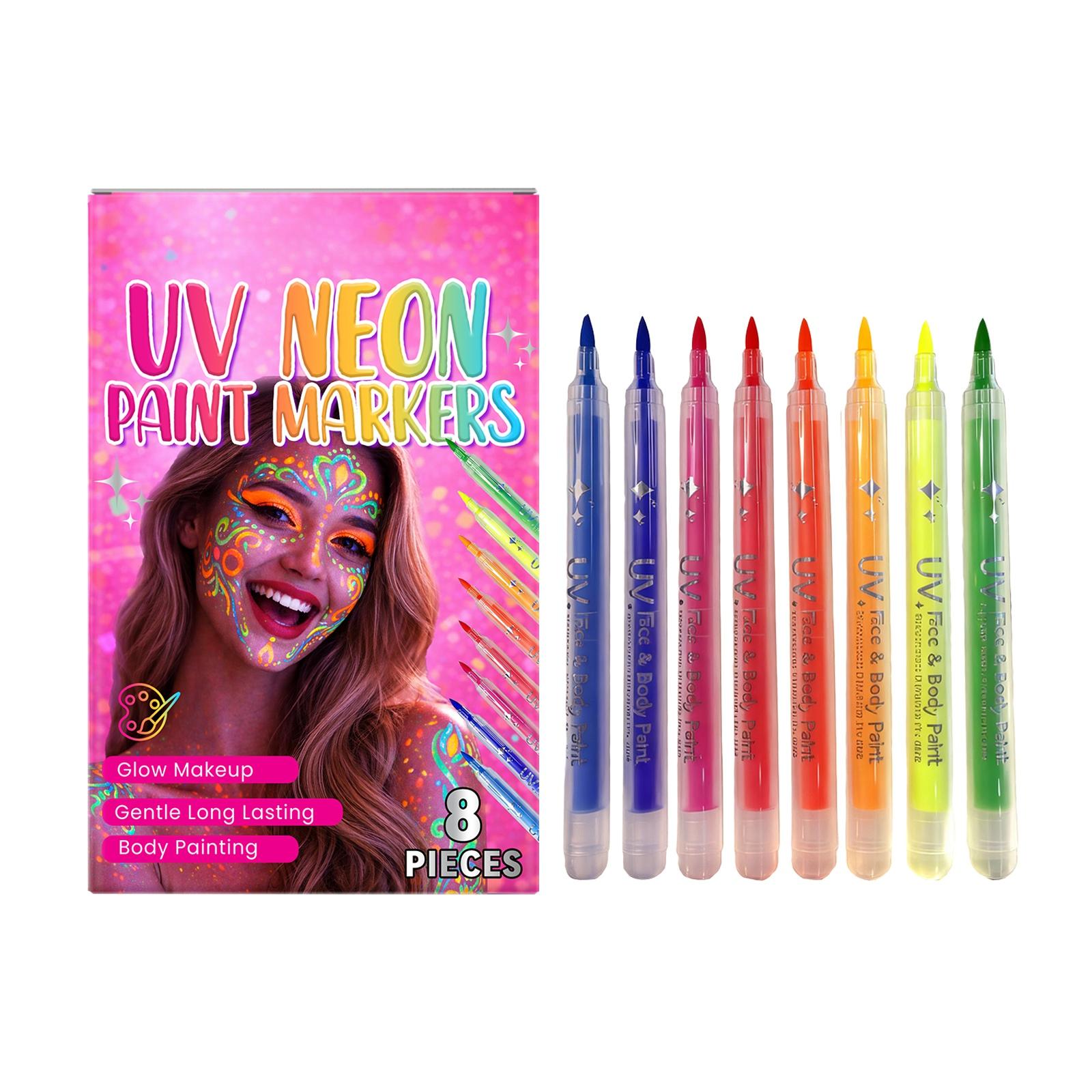 

Facial And Body Painting Pigment Set Glowing Makeup With Black Light Effect, Emits Light, Easy To Apply And Clean Up.8ML One Size розовый
