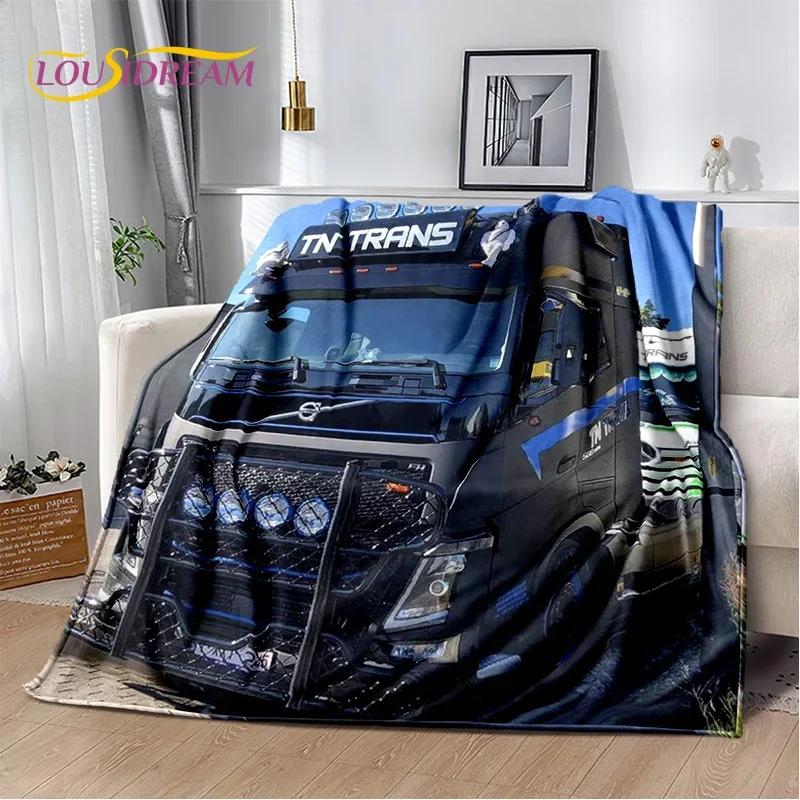 HD Volvo Nákladní Auto 3D Tisk Měkké Flanelové Deky, Přehoz Pohodlná Deka na Piknik Postele Pohovku Domácí Ložnici Dárky