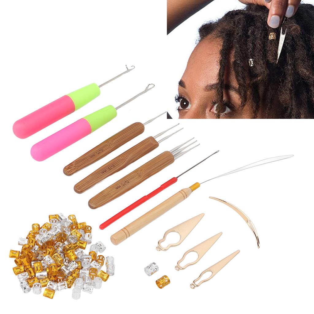 Dreadlocks Tool Set Dreadlocks Braid Rings Hair Extension Crochet Hook Hair Decoration Accessories