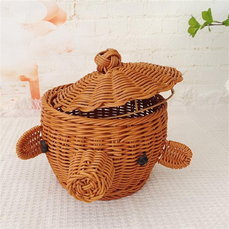 Modern Plastic Storage Bin With Woven Texture Stylish Home Decors Basket Suitable For Living Room And Office