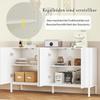 Sideboard mit 4 Türen, Moderne Buffetschrank Mehrzweckschrank mit Verstellbare Ablage, Griffloses Design