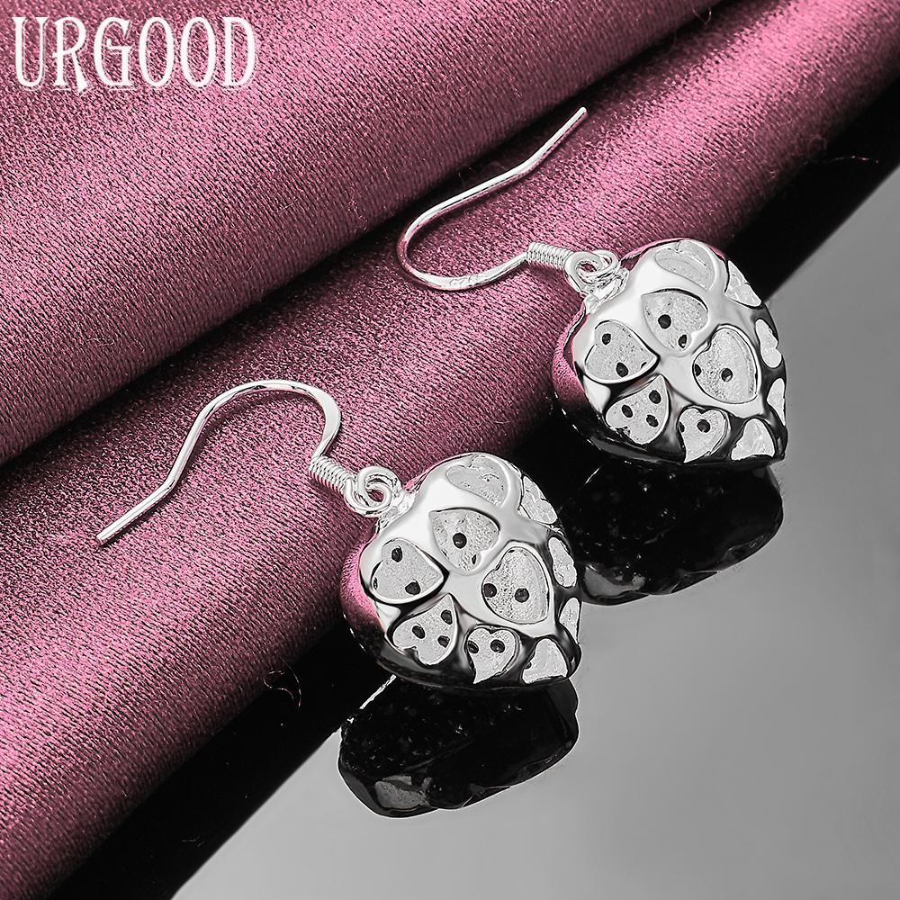 925 Sterling Silver Heart AAA Zircon Earrings Wedding Jewelry