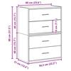 2 Drawer Cabinets (2 Pcs) Rustic Wood Look 60 X 31 X 40 Cm