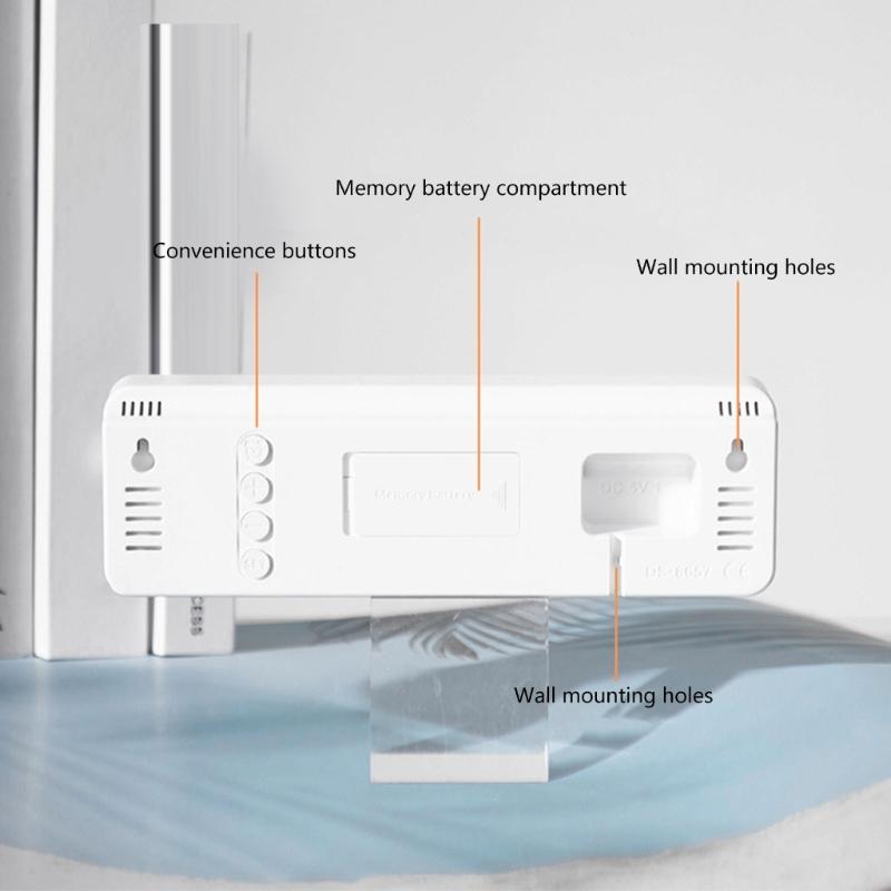 Large LED Wall Clock, 9Inch, with 2 Alarm Clock Big Screen, 3 Level Brightness LED Alarm Clock for Home Decor