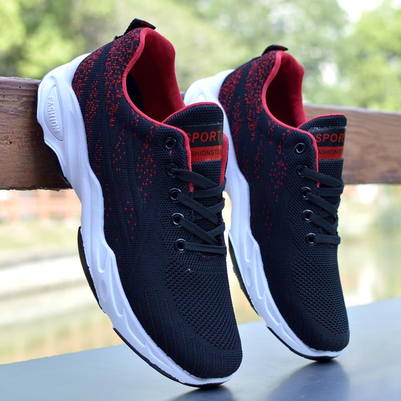 Cotton shoes new cotton thermal insulation fly-woven mesh sneakers student platform running shoes soft-soled mesh shoes
