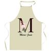 Tablier De Cuisine - Marie-Josée - Motif Lettre - Coton Résistant - Impression France