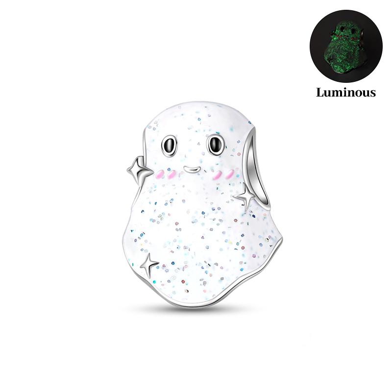 New Luminous Halloween Skull Witch Pumpkin Candy Charms Beads Fit 3Mm Original Bracelets Diy Party Jewelry