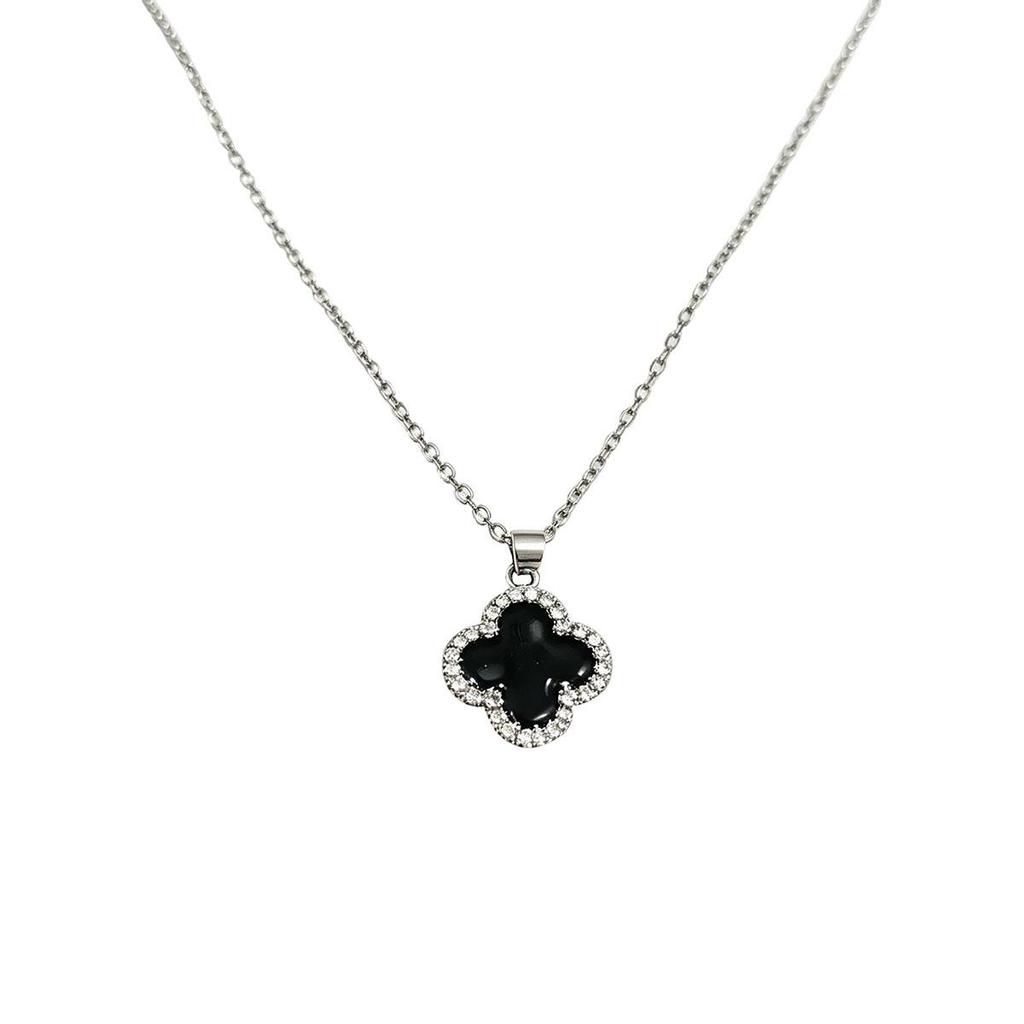 Korean Simple Double-sided Four-petal Necklace Temperament Exquisite Niche Design Gentle Atmosphere Daily Neck Chain Women