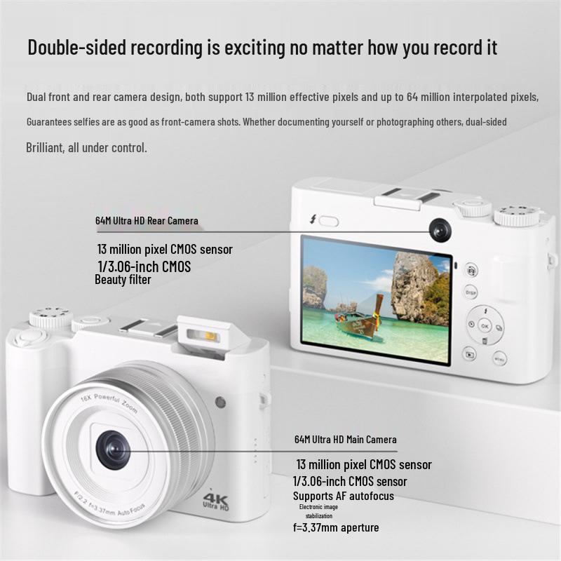 Entry-Level DC218 Student Mirrorless DSLR with 64MP HD Digital Camera