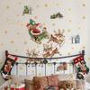 Adesivos de Parede Natalinos Caprichosos com Trenó do Papai Noel Removíveis Autoadesivos Renas Mini Casas para Sala de Estar Decoração de Entrada de Loja