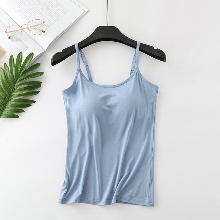 Large Size No Steel Ring Integrated Five-finger Chest Pad Camisole Bottoming Shirt Slim Multicolor Top
