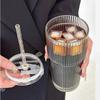 1/2 Piezas Vaso de Vidrio Rayado Vasos Transparentes con Tapa y Pajita Taza para Café Helado Taza de Té Vaso para Jugos Vaso para Leche y Agua Utensilios para Beber Botella de Agua con Pajita
