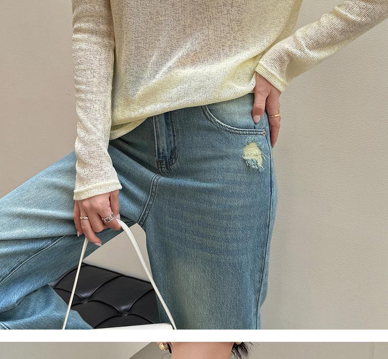 Damen Sommer Locker Gestrickter Sonnenschutz Leinen Überwurf Langarm T-Shirt