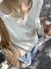 Women's Spring 2025 Floral U-Neck Button Puff Sleeve Pure Cotton Long Sleeve Top
