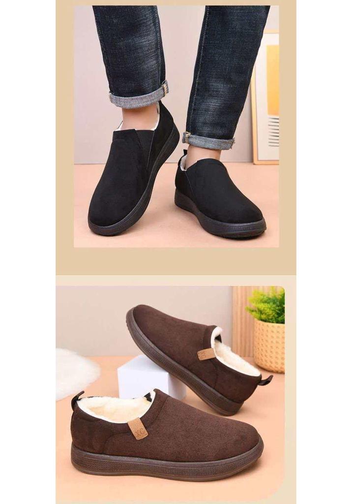 Men's Winter Snow Boots with Velvet Lining - Warm, Comfortable, Thickened Cotton Bread Shoes