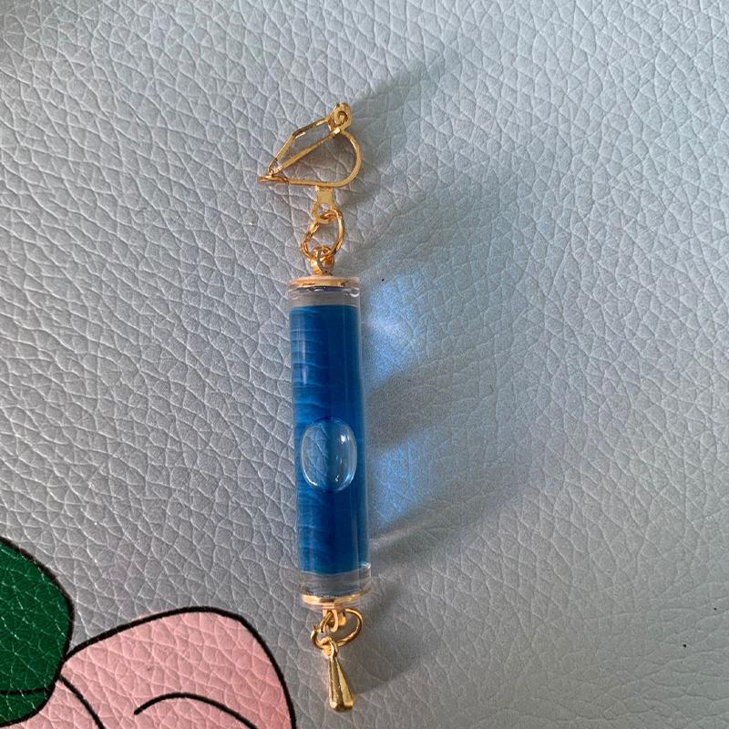 Fashion Game Genshin Impact The Dottore Doctor Ear Clip Blue Drop Earrings for Women Man Earclip Jewelry