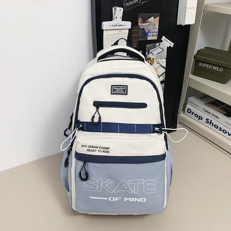 Студенческий школьный рюкзак с цветовыми блоками — фото 11