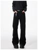 2025 Men's Black Bootcut Micro-Flared Jeans, Slim Straight Leg - Spring/Autumn Vibe