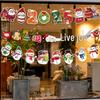 24 Christmas Cartoon Store Paper Bunting Flags for Festive Atmosphere