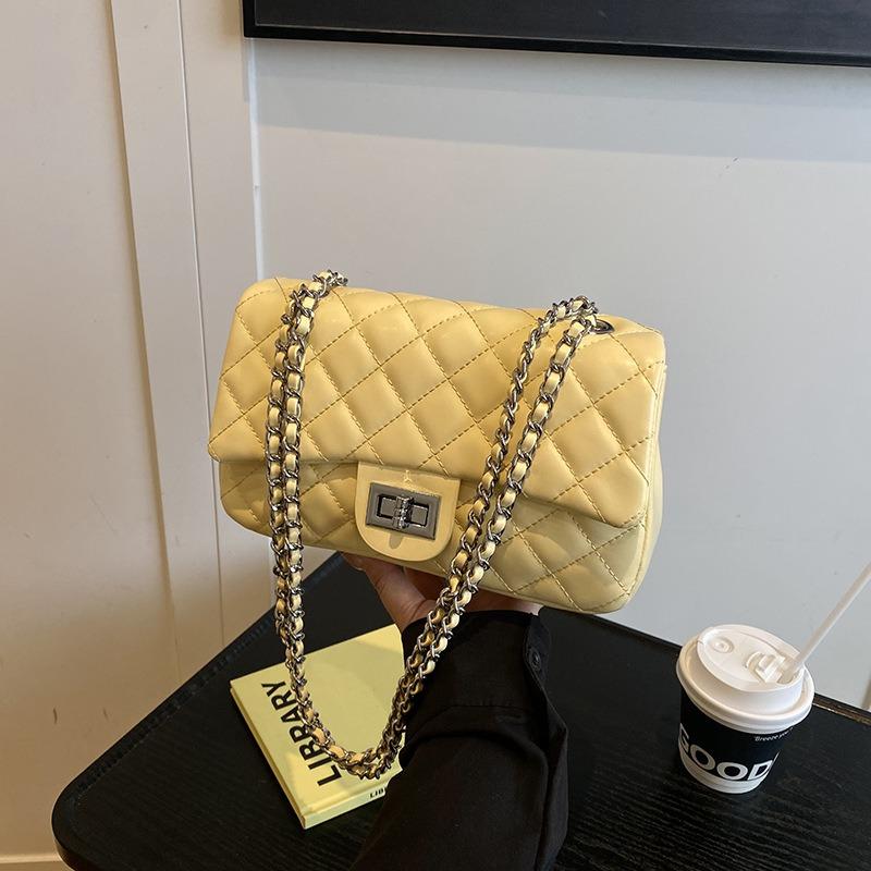 Rhombus small bag, new women's popular versatile chain messenger bag, fashion trend shoulder small square bag