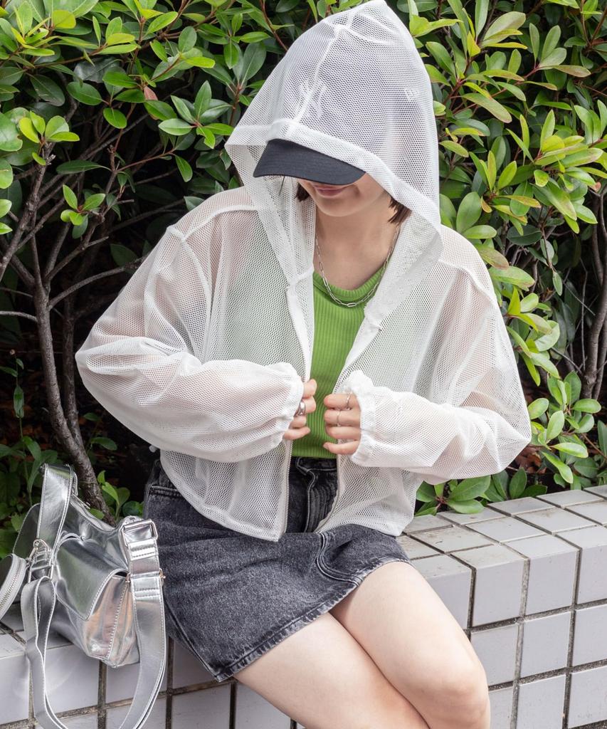WEGO Mesh Long Sleeve Streetwear Korean Short Summer Size White Women's Double-Zip Hoodie, T-Shirt, Top, Casual, Length, Gift, Clothes, Spring,