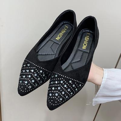 Fashion New Style Popular Point Simple Fashion Single Shoes Shallow Mouth Daily Matching Fashion Comfortable Single Shoes Flat Shoes