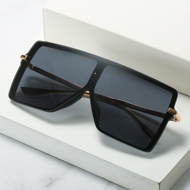 New Large Square Sunglasses, European And American Trend Integrated Face Covering Glasses, Women'S Personality Integrated Street Sunglasses