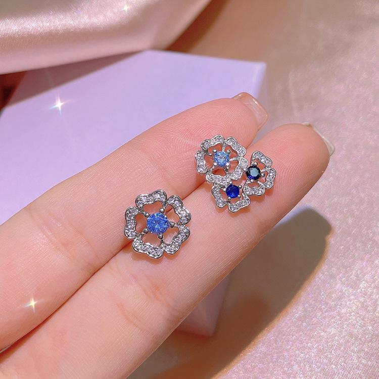 Simulated Spiky Sapphire Cut Ring Necklace Pendant Earring Set
