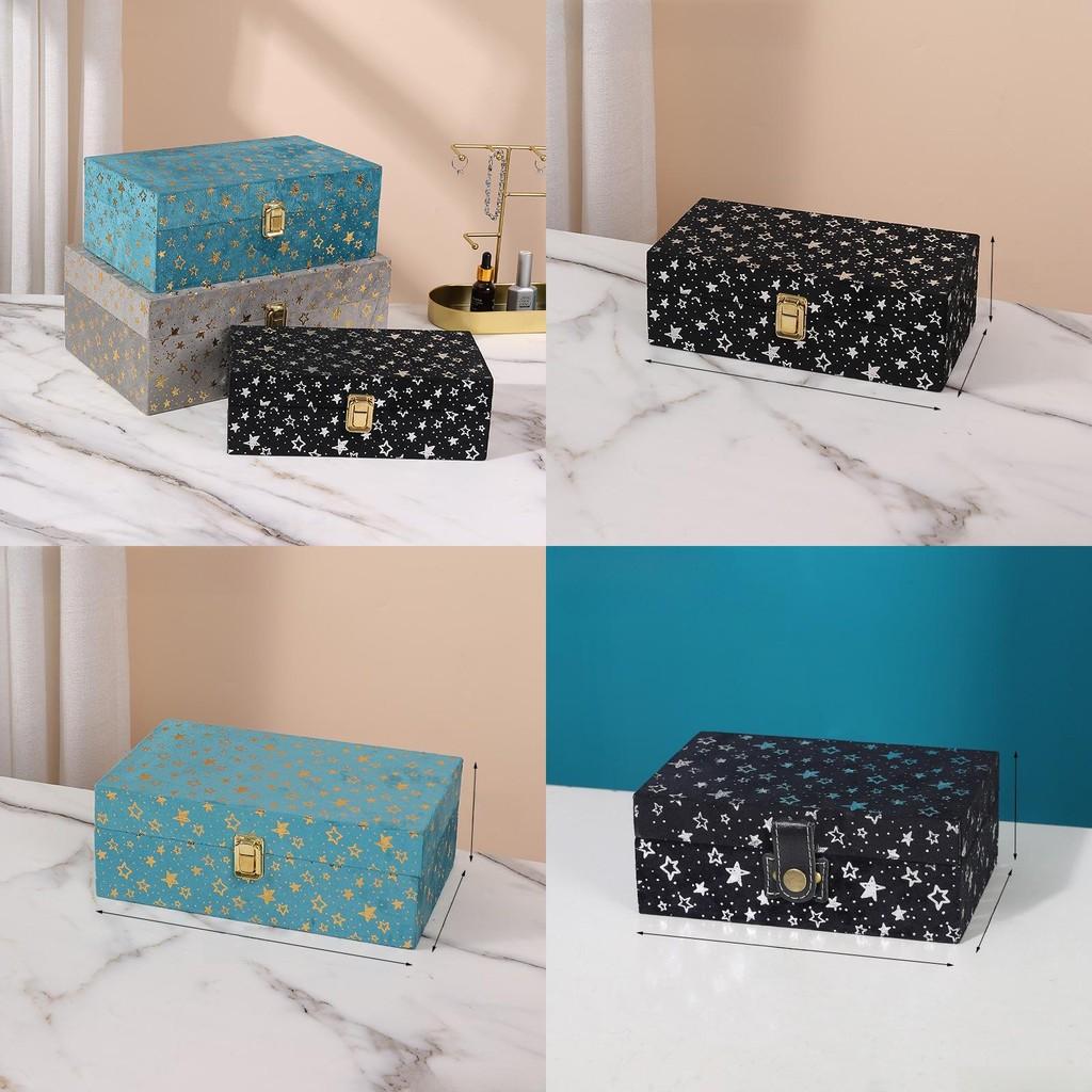 Desktop Wooden Storage Box With Cover For Dustproof Living Room Organizer Office