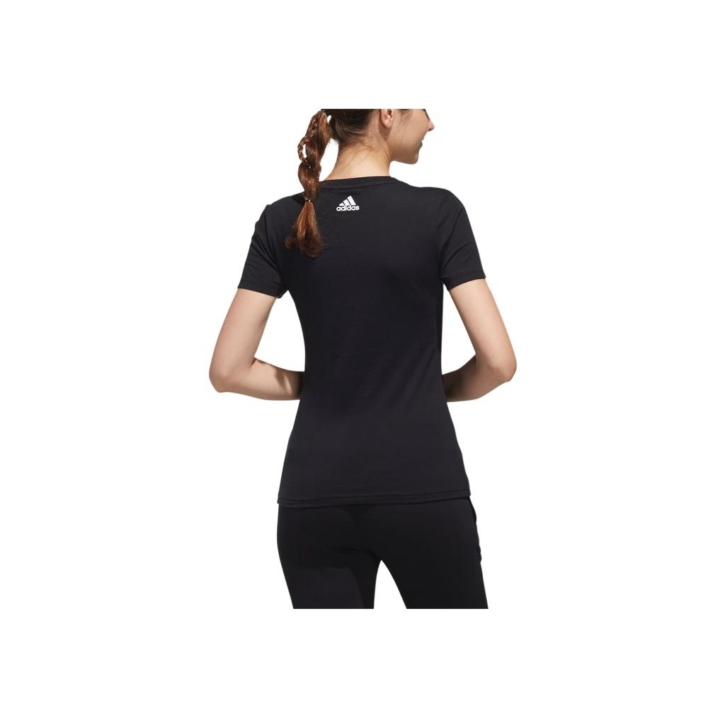 adidas Sports Lifestyle Casual Breathable Short Sleeve T-Shirt Women Tops Black DY8607