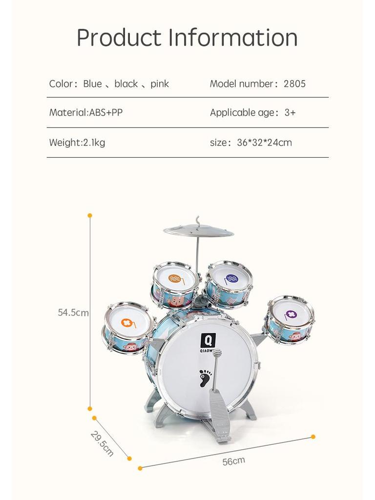 Adorable Musical Drum Set for Toddlers – Baby Jazz Drums for Boys & Girls, Ages 2-3, Perfect Gift!