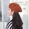 French Women's Wool Knit Striped Beret: Warm, Elastic, Brimless Winter Hat