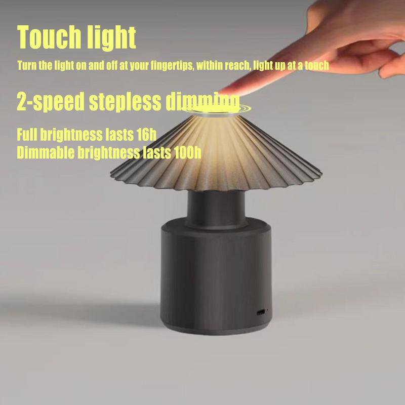 Desk Nightlight Rechargeable Night Light Touch Control Mushroom-Shaped Cute Illumination Figure Waterproof Decoration For