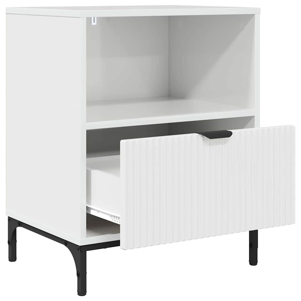 Nightstand High Gloss White 49 X 36 X 61 Cm Particleboard