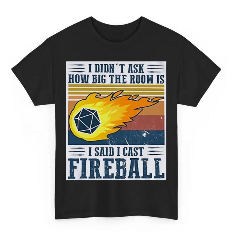 DM Cast Fireball DND Drache Dungeon Master Zauberer Witz Retro Lustige Kunst Zeichnung Gamer Anime Kult Meme Musik Film Geschenk T-Shirt
