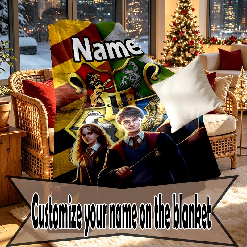 Custom Name Personalized Harry  Potter Print Blankets, Home Decor, Bedroom, Sofa, Camping, Couch, Gifts for Birthday Christmas