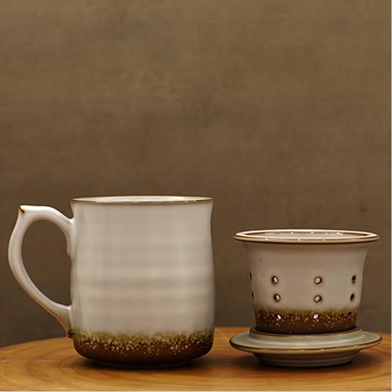 Qiantangxuan Wave Pattern Three-Piece Teacup Set