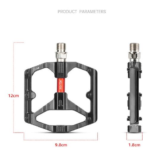 PROMEND MTB Bicycle Pedal Anti-Slip Double DU Bearings Lightweight Aluminum Alloy Pedal Wide Platform Pedals Mountain Bike Parts