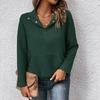 Casual Solid Textured Long Sleeve Sweatshirt Simple Versatile European American Style Pullover Top For Crossborder