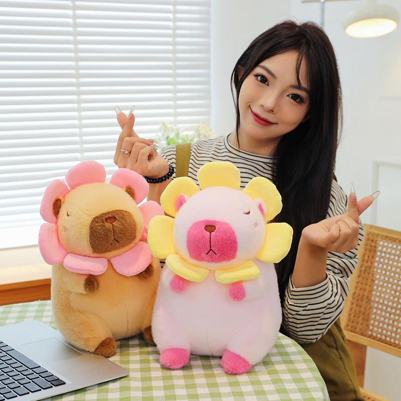 Sunflower Capybara Plush Toys Adorable Cartoon Girl Kid Holiday Gifts Dolls