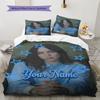 Billie Eilish Custom Name Pattern Bedding,Quilt Set Quilt Cover Pillowcase Home Birthday Gift(1 * Duvet Cover + 2 * Pillowcase, Without Core)