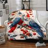 1pc Parrot Cherry Lightweight Flannel Blanket, Comfortable and Warm Blanket, for Office and Camping Sofa Bed161