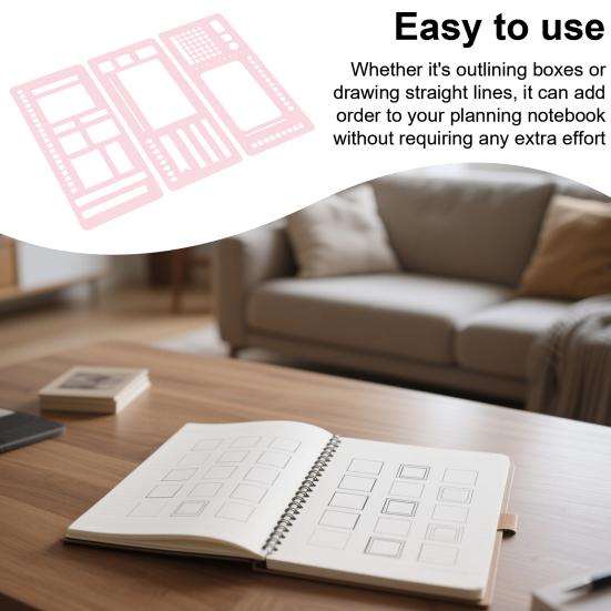 Handmade Flexible Record Template Dot Grid Journal Planner Stencil Set for Drawing And Checklists Practical Planning Tools