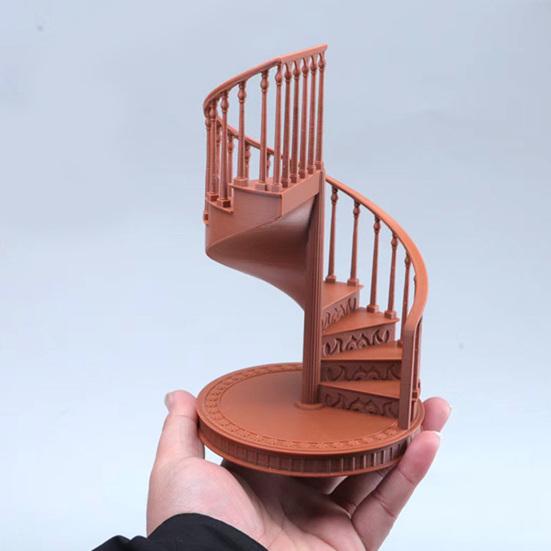 Miniatur-Wendeltreppe, Winziges Retro-Treppenmodell, Miniaturtreppen-Nachbildung für Puppenhaus im Maßstab 1:12, Miniatur-Szenen